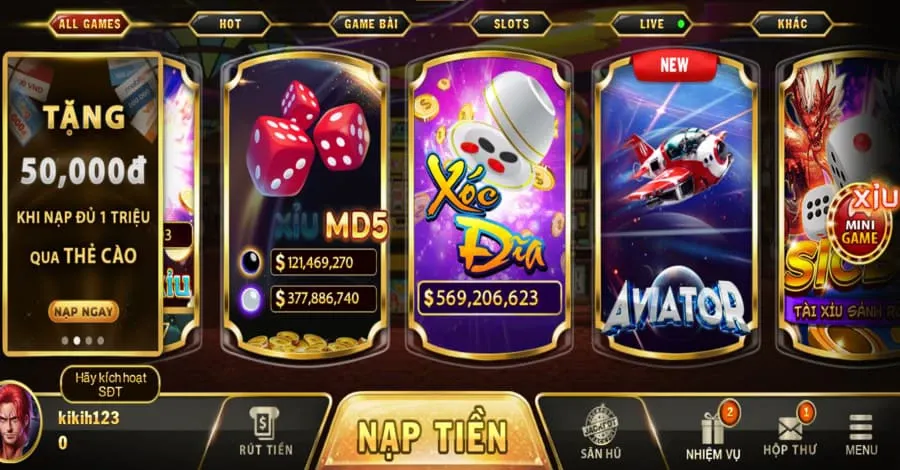 xóc đĩa 68 game bài