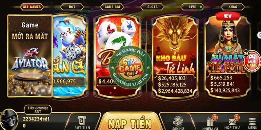 Kho Báu Tứ Linh 68 Game Bài